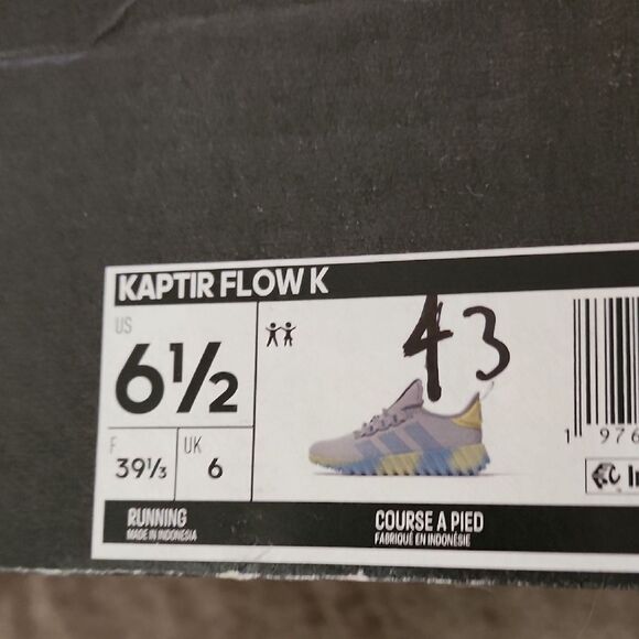Adidas Kaptir Flow K Gray and Blue Sneakers NWT  Size 6.5 - Picture 1 of 5
